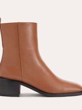 Everlane City Boot Saddle Brown Nappa Leather Women's Sizes NEW Minimalist